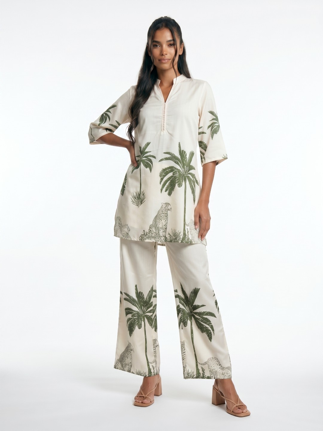 Women’s Printed Co-ord Set – Stylish Kurta & Straight Pants