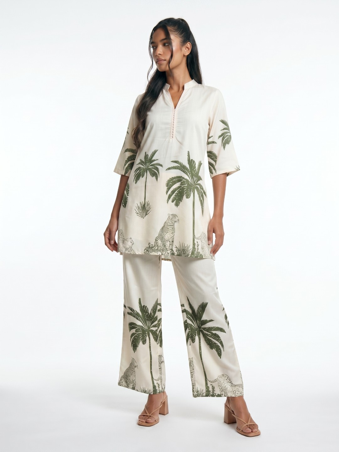Women’s Printed Co-ord Set – Stylish Kurta & Straight Pants - Image 3